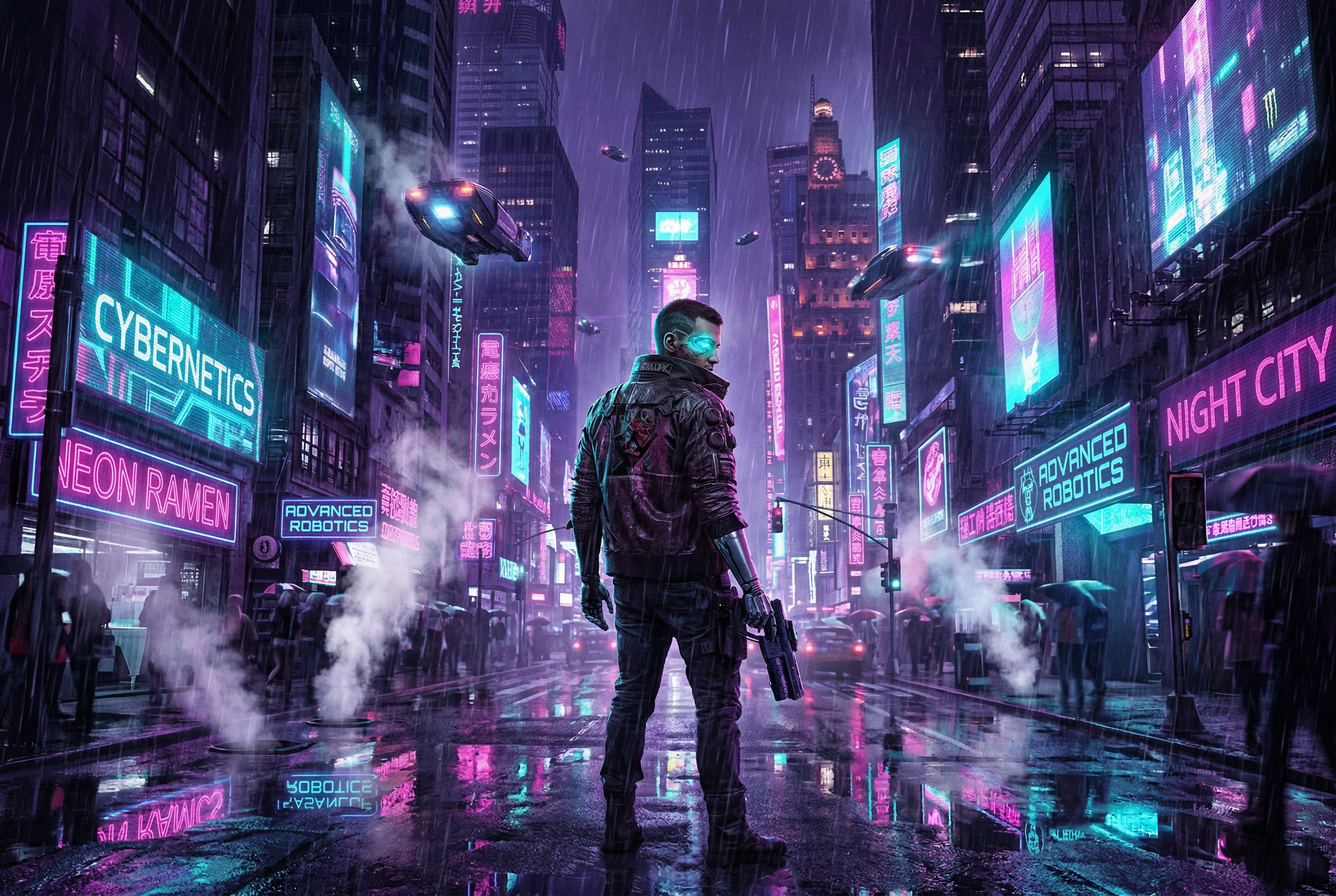 Cyberpunk — Neon und Chrom